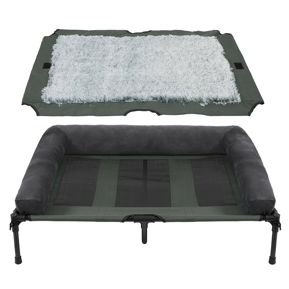 BORWART CN Outdoor Raised Dog Bed With Cooling Breathable Mat