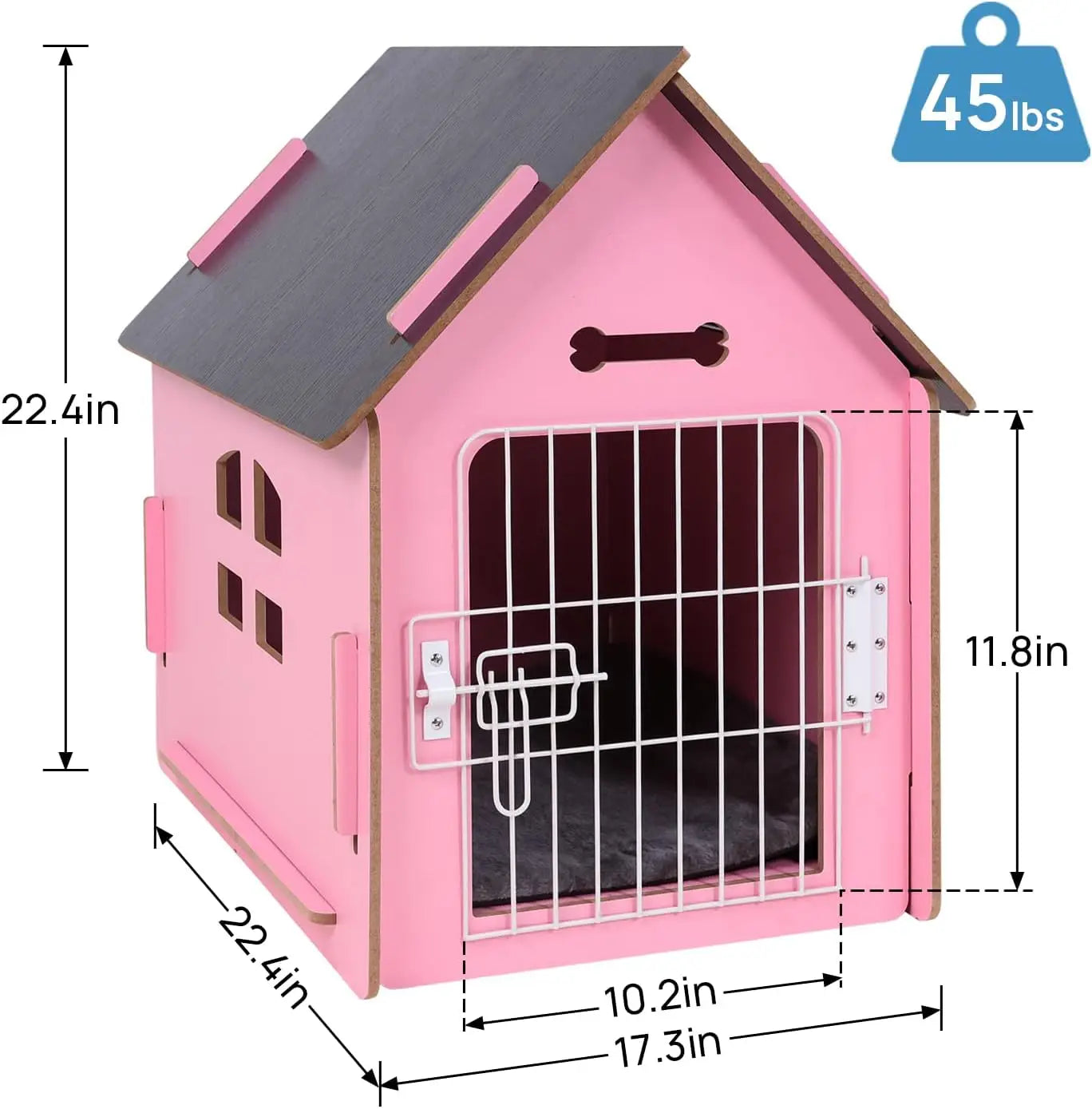 Cozy Wooden Indoor Pet House For Small Dogs And Cats With Air Vents