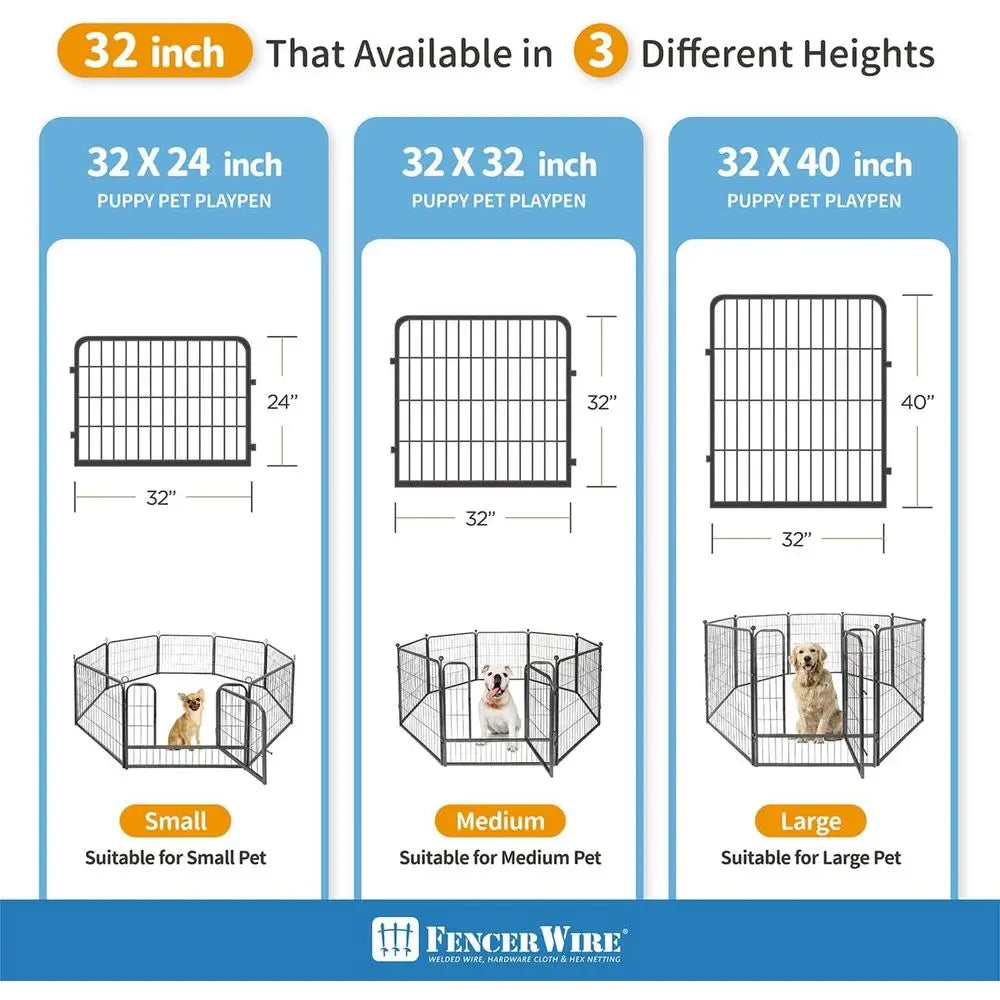 Heavy Duty Portable Indoor Outdoor Metal Pet Playpen With Gate