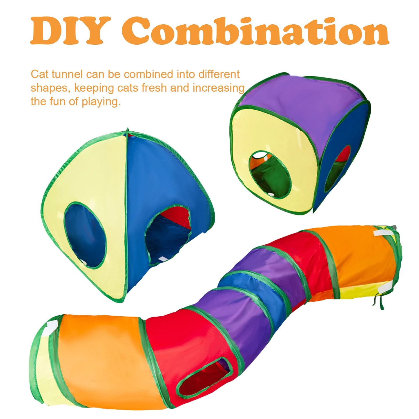 Cat Tunnel Playset Collapsible Peek Hole Cat Tent Indoor Cats