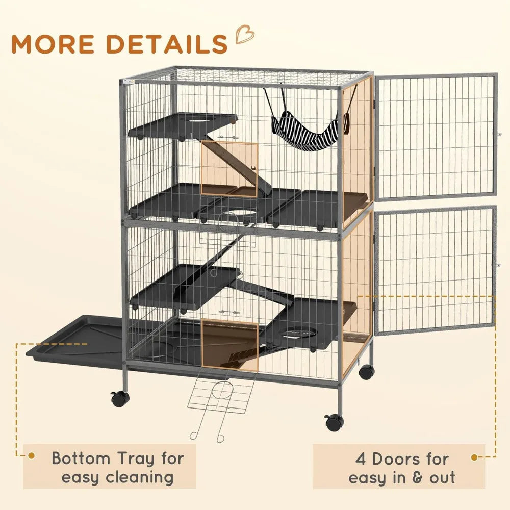 DAFIFY 5 Tier Small Animal Cage With Hammock And Heavy Duty Steel Wire