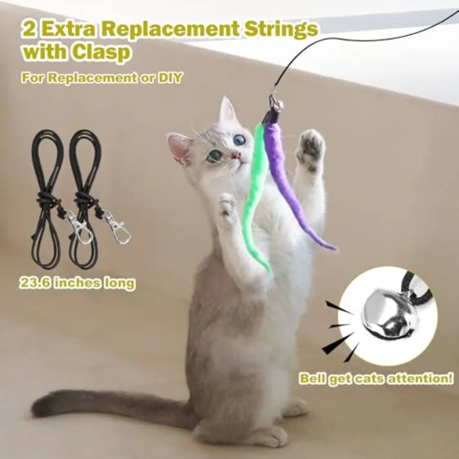 Cat Toys For Indoor Cats Interactive Wand Toys And Feather Refills