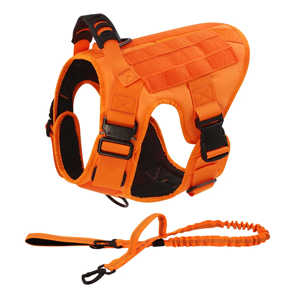 Military Style Padded Nylon Dog Harness With Quick Release Buckle