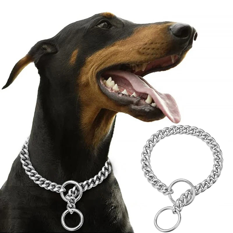 Stainless Steel Chain Collar For Dogs Training And Walking