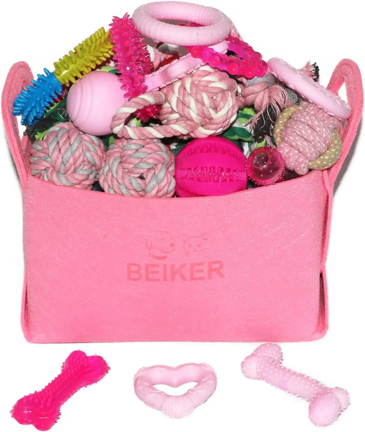 Christmas Dog Toys Bundle 15 Pack Rubber And Rope Chew Toys For Teething Puppies