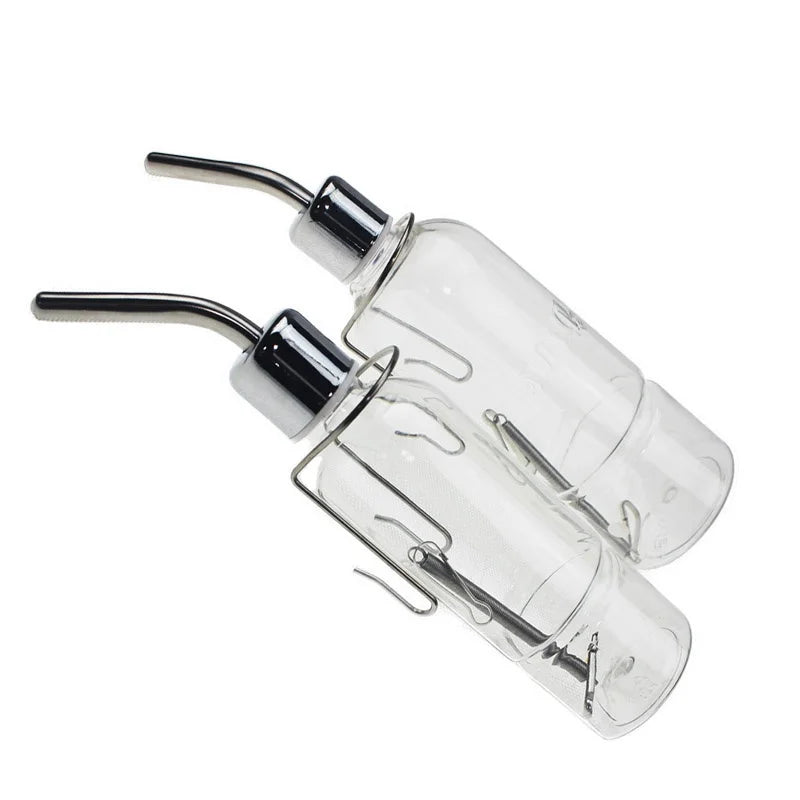 Transparent Pet Water Bottle No Drip With Hanging Fountain