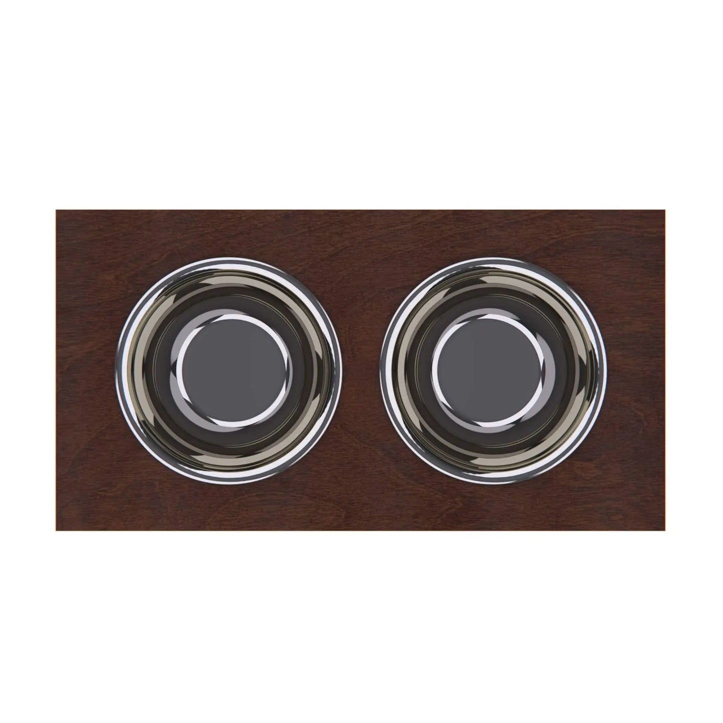 Raised Dog Bowl Stand With Internal Storage And Double Stainless Steel Bowls