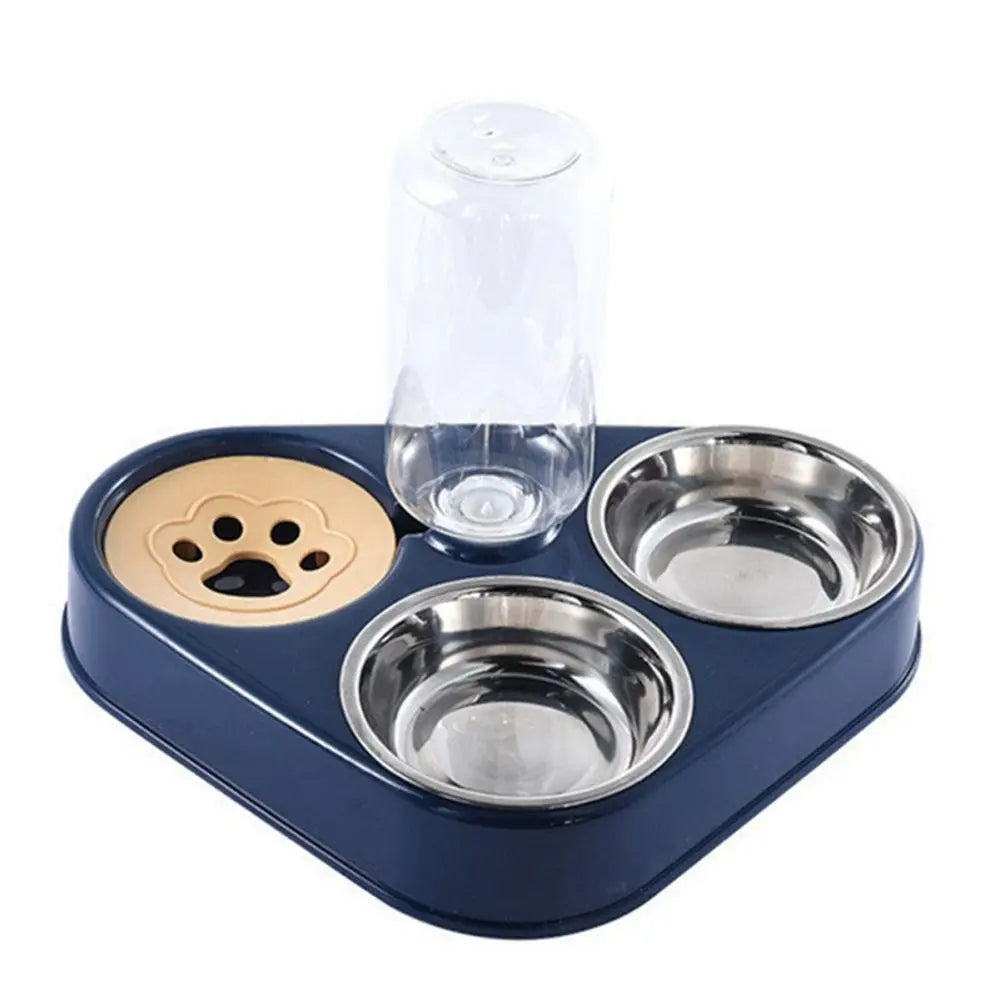 Stainless Steel Pet Feeder With Three Bowls