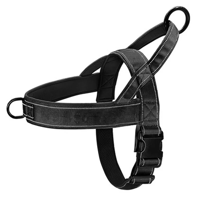 Tactical Anti-Pull Dog Harness 1000D Nylon Adjustable Reflective Vest