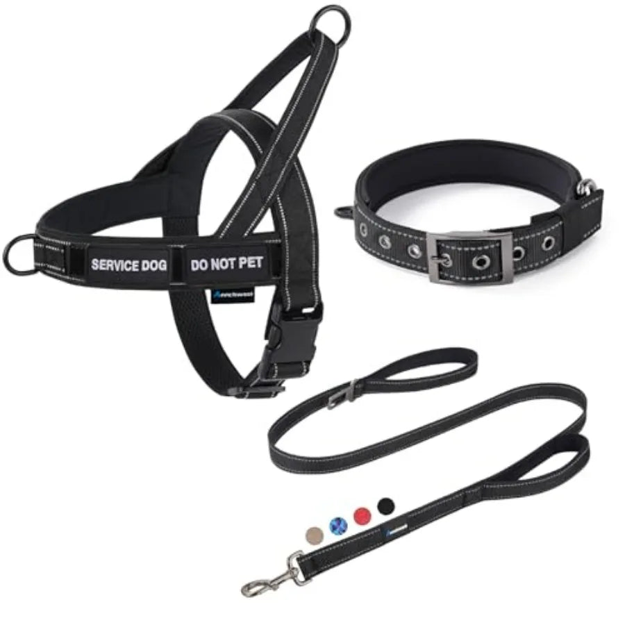 No Pull Dog Harness And Leash Set With Seatbelt Clip