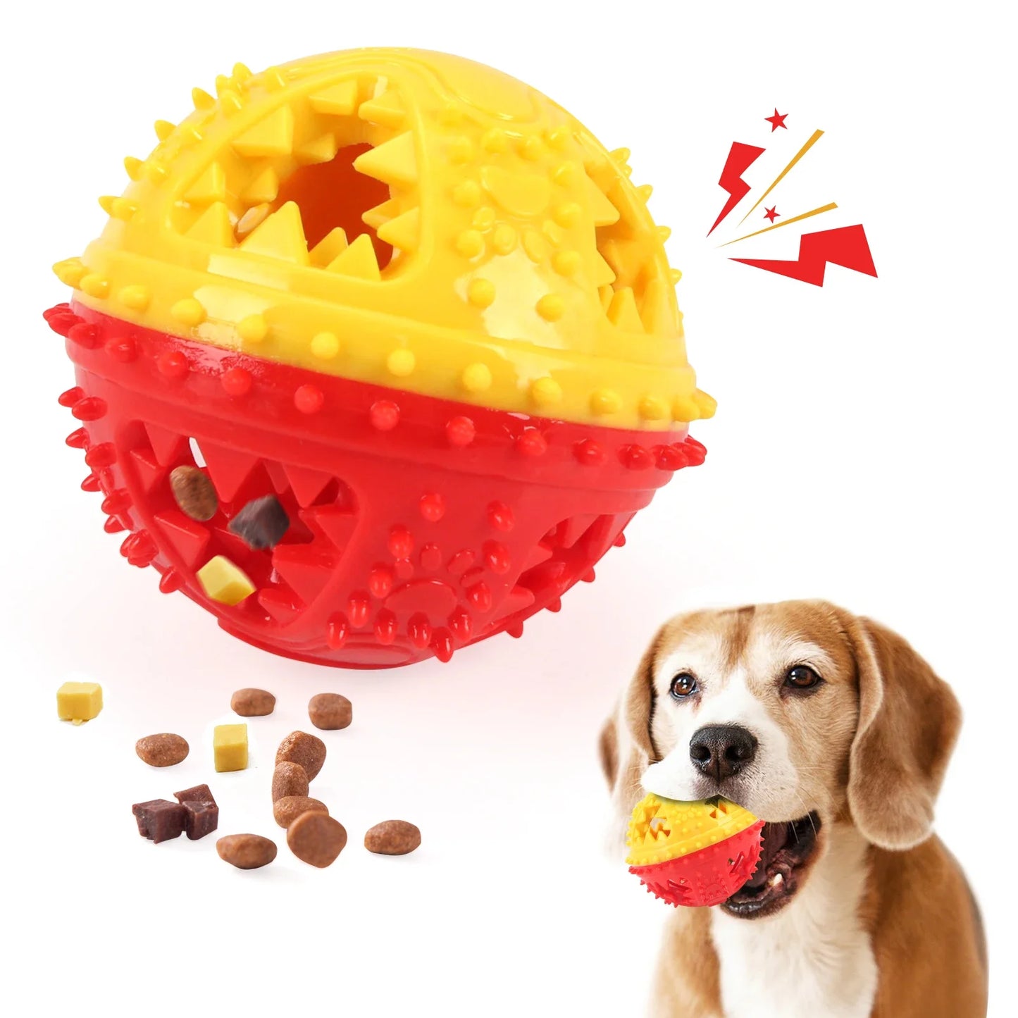 CoolPlay Dog Chew Toys Interactive Ball Treat Toy Cleaning Teeth