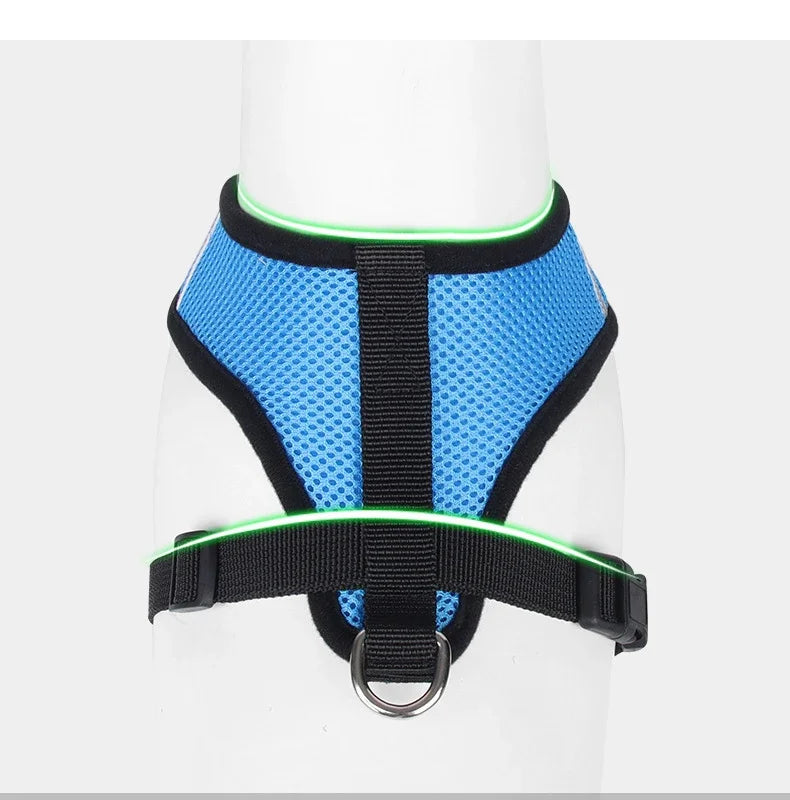 Pet Polyester Harness Vest With Leash For Cats And Dogs