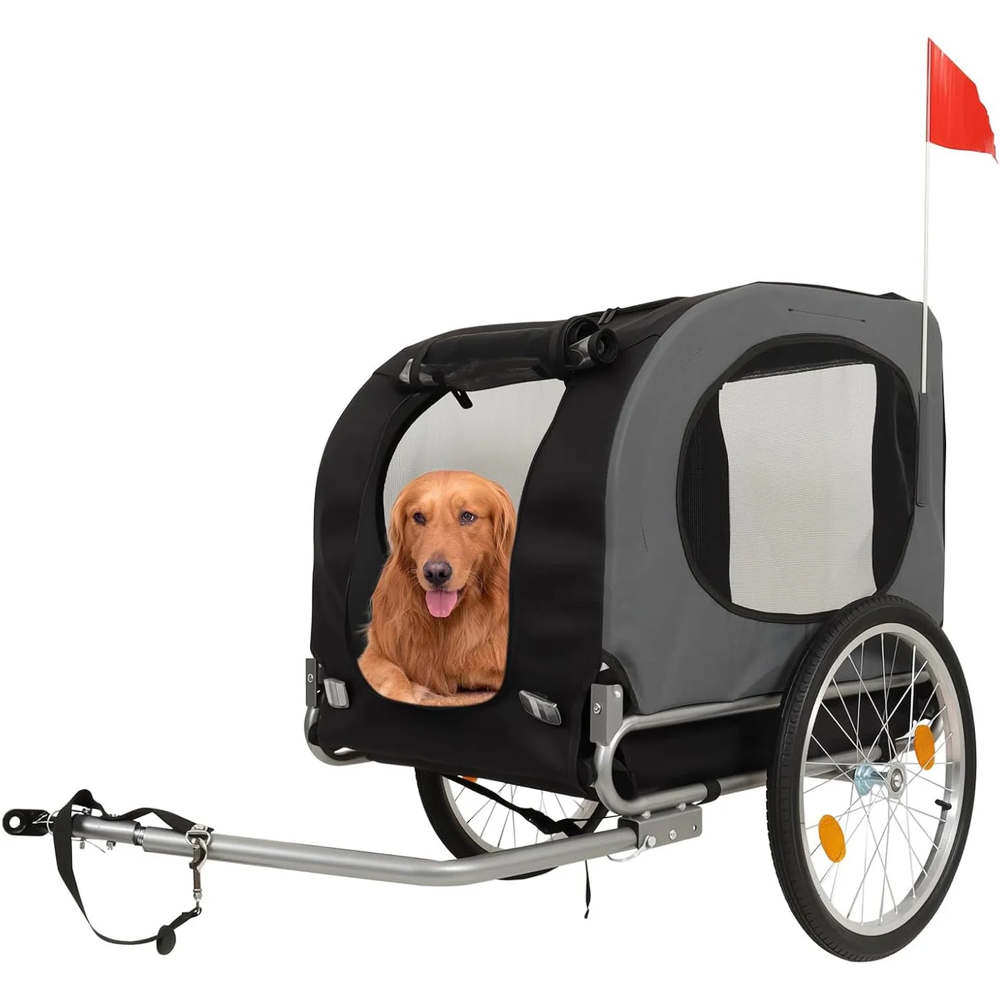 HiMISS Steel Dog Bike Trailer With Universal Coupler And Foldable Cart