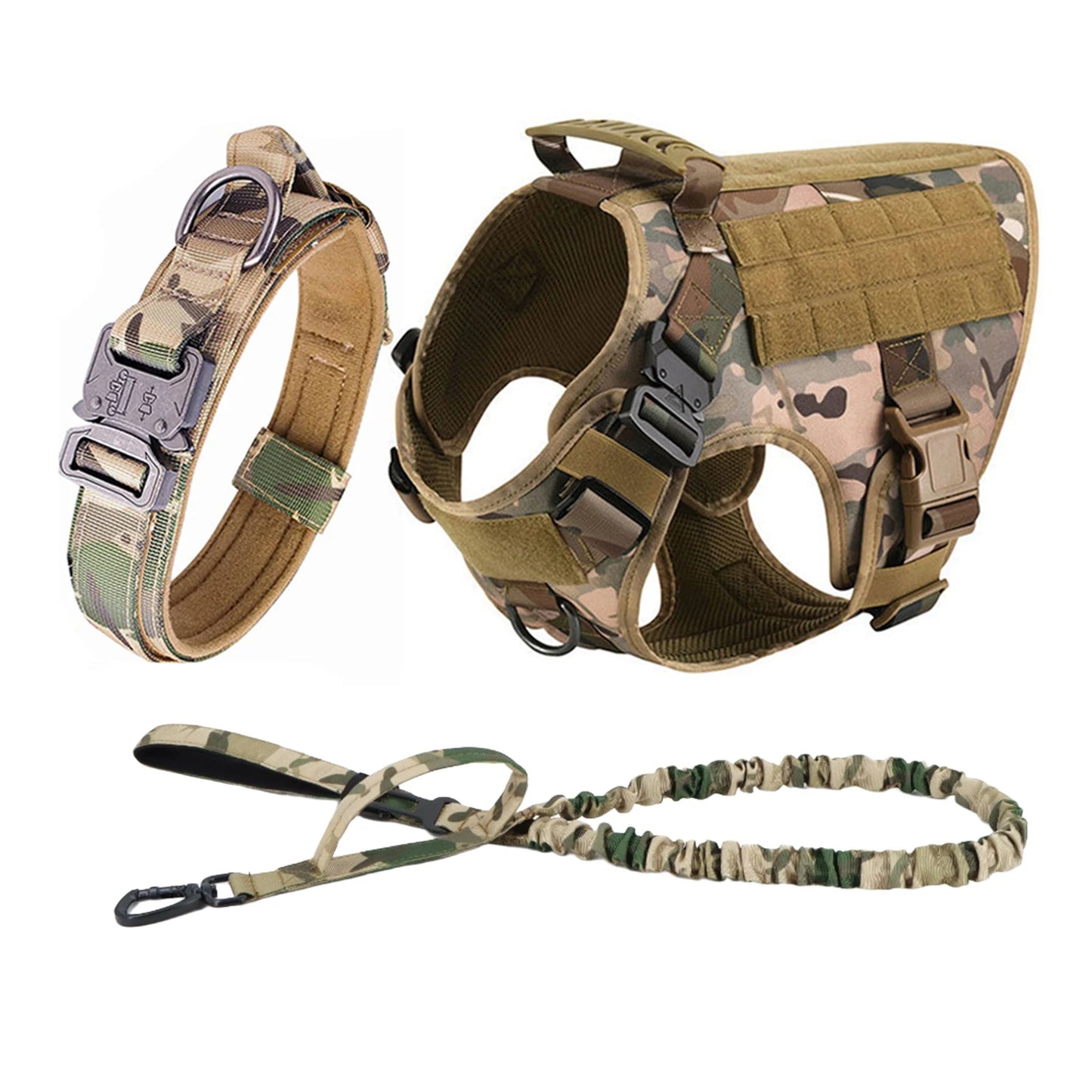 Tactical Dog Harness Vest With Molle Pouches For Medium To Large Dogs