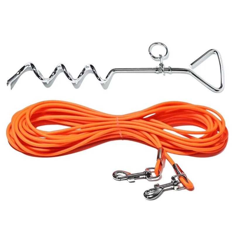 Heavy Duty Dog Tie Out Cable With Ground Stake Outdoor