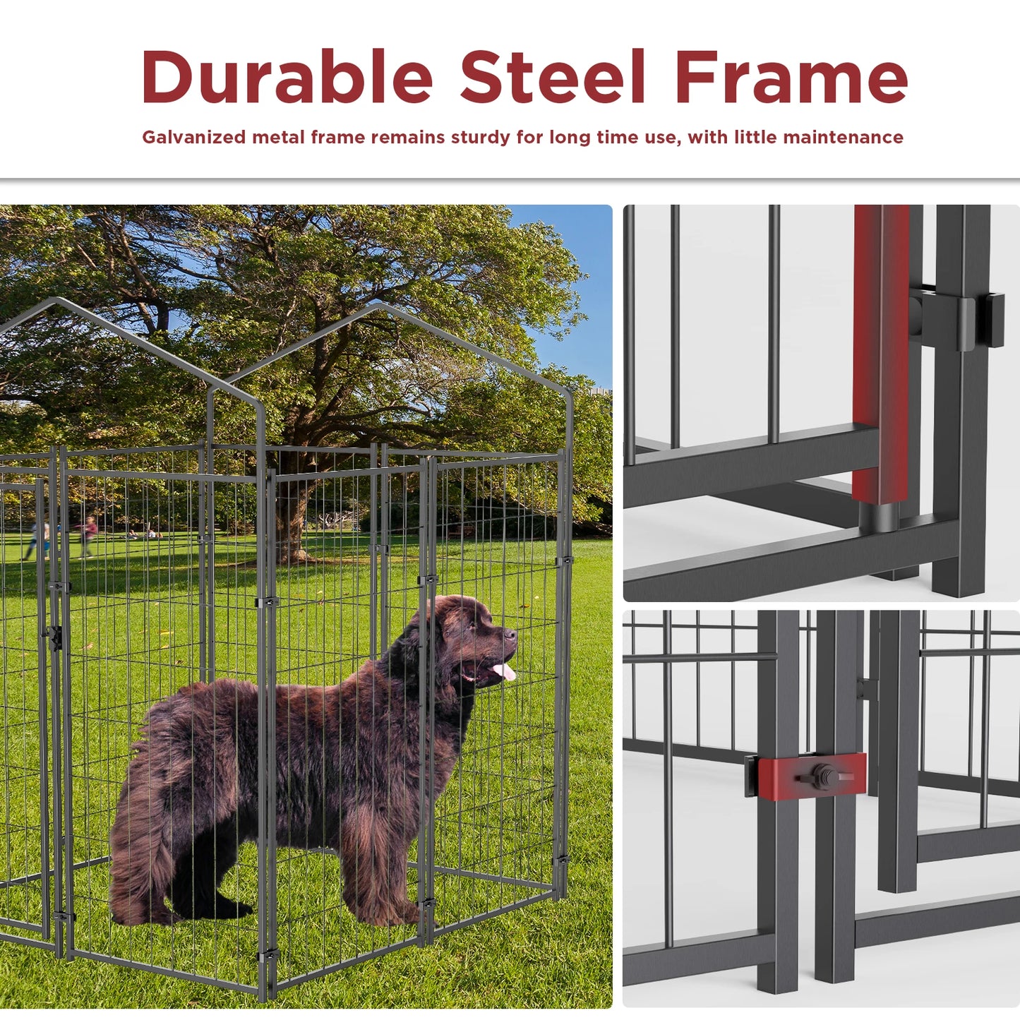 Outdoor Welded Wire Dog Kennel With UV Cover