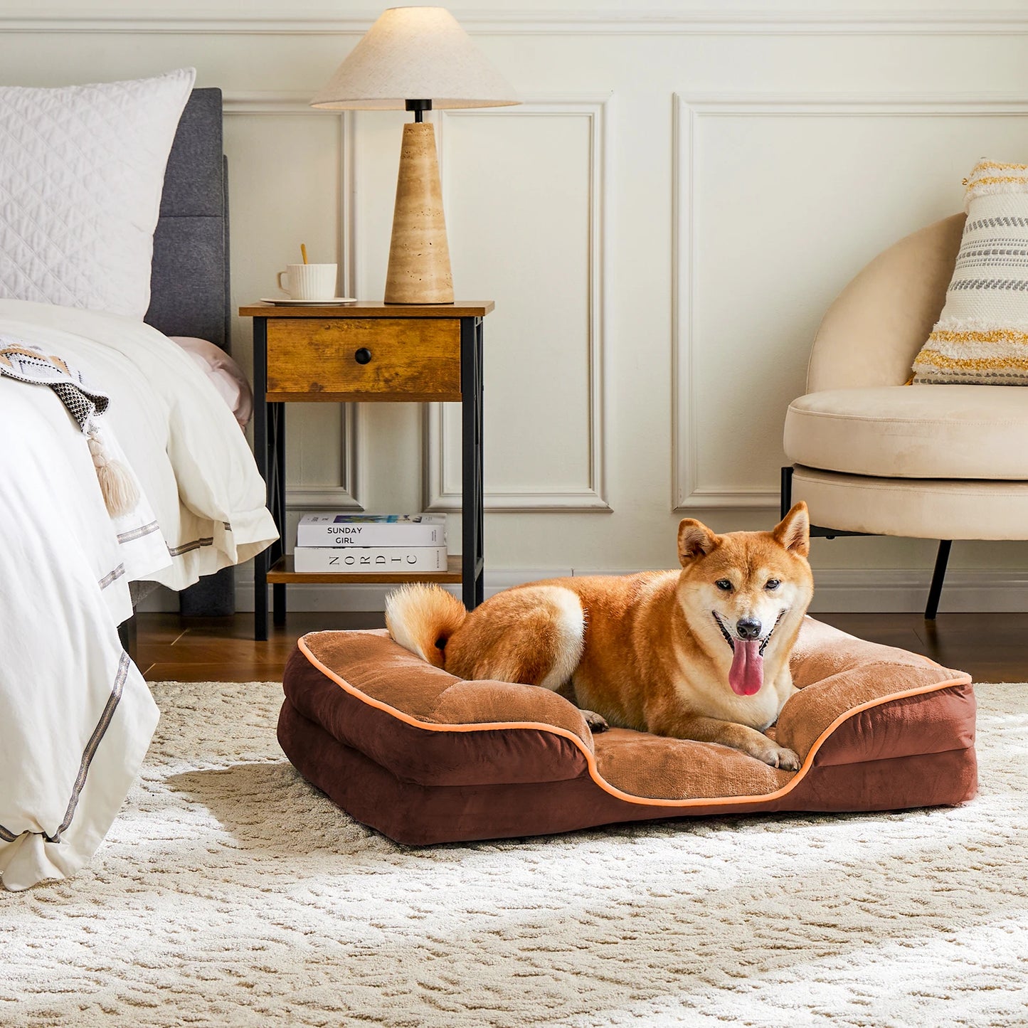 JHK Orthopedic MemoryFoam Dog Bed for Small Pets Washable