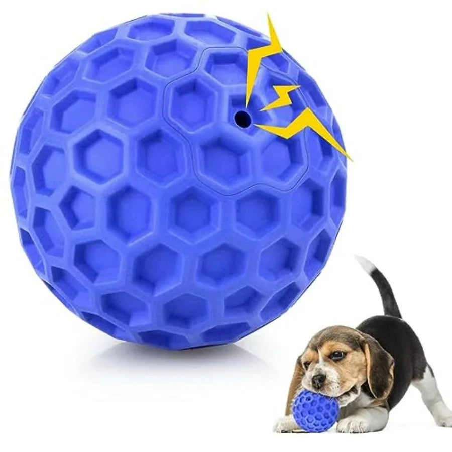 Indestructible Squeaky Dog Ball For Aggressive Chewers Cleans Teeth
