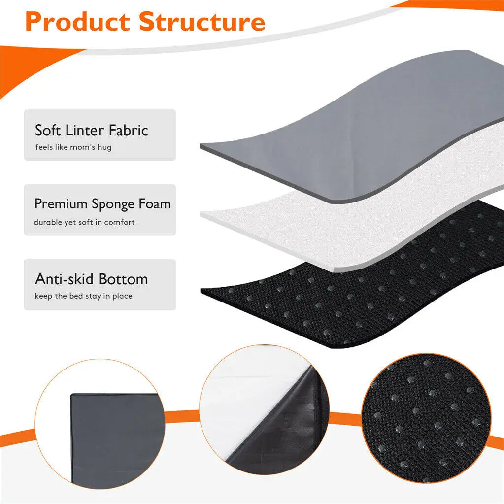 Memory Foam Orthopedic Dog Bed With Washable Waterproof Cover