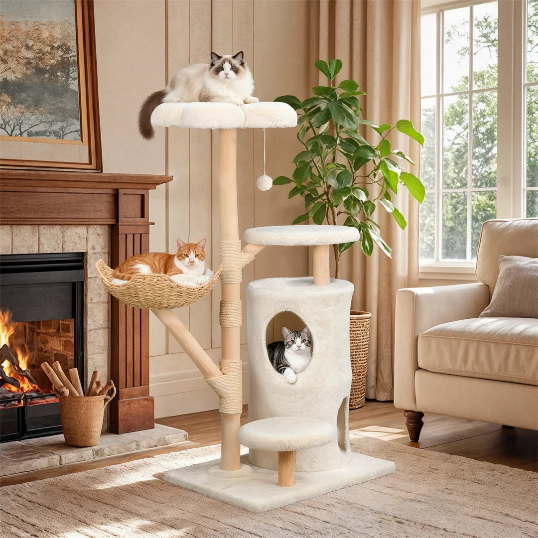 BINGOPAW Multi Level Cat Tree With Scratching Posts For Cats