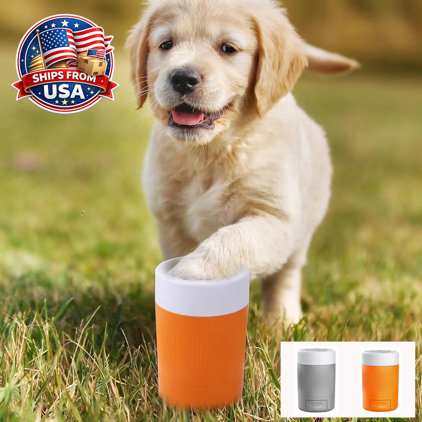 Portable Dog Paw Washer Cup With Silicone Brush For Travel