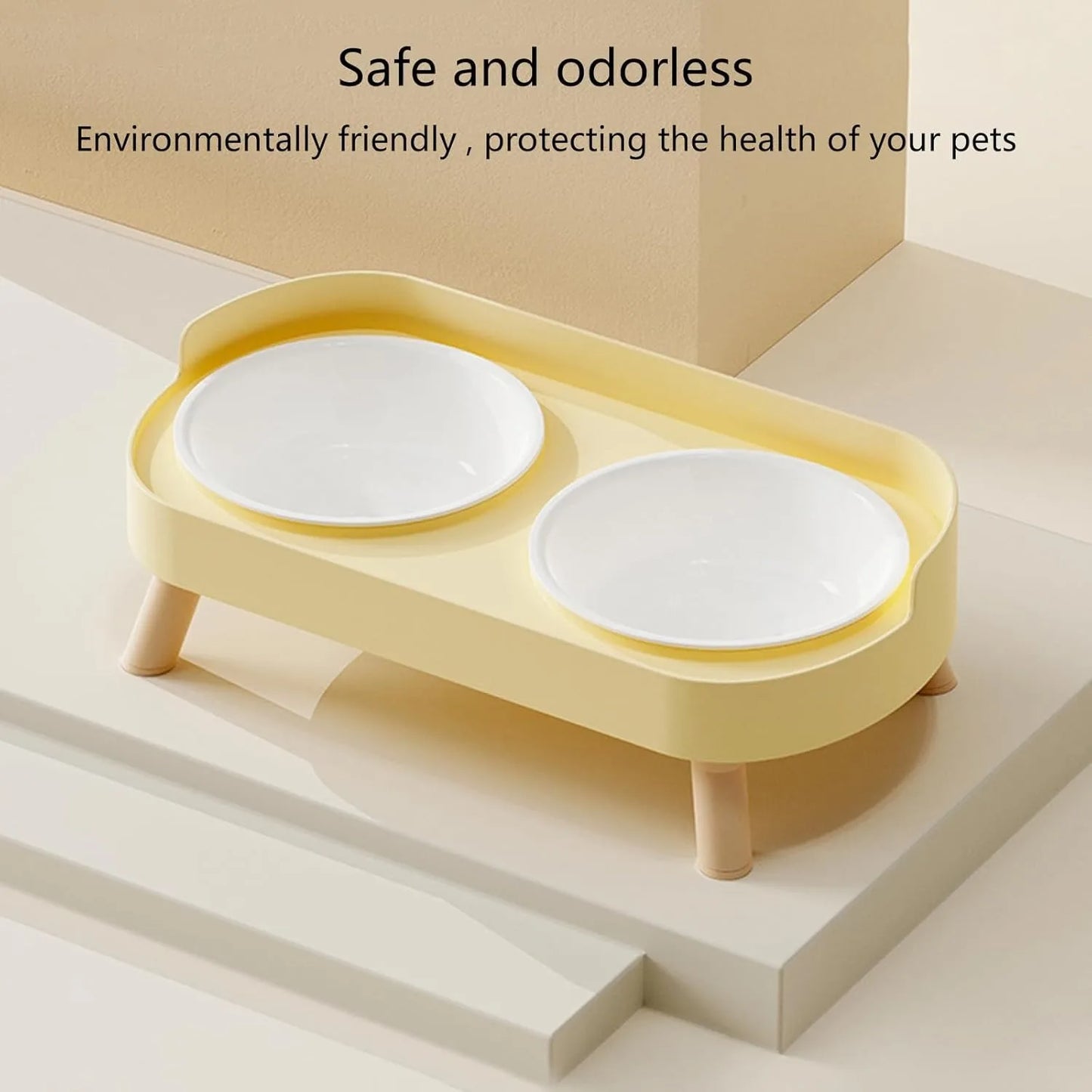 Elevated Pet Bowl Set Raised Feeding Stand For Cats Dogs