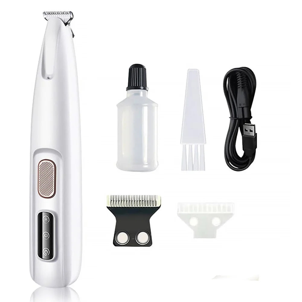 Cat Dog Paw Trimmer Rechargeable Pet Grooming Clippers With LED Light Low Noise