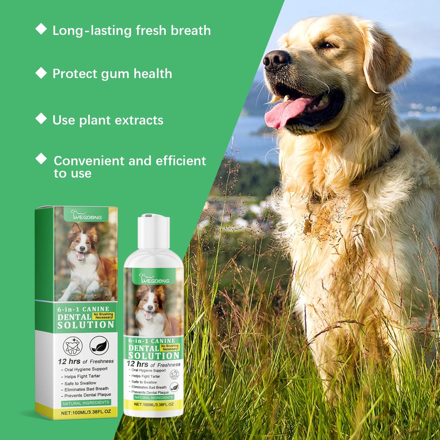 YEGBONG Pet Dental Care Liquid For Teeth Stains And Breath