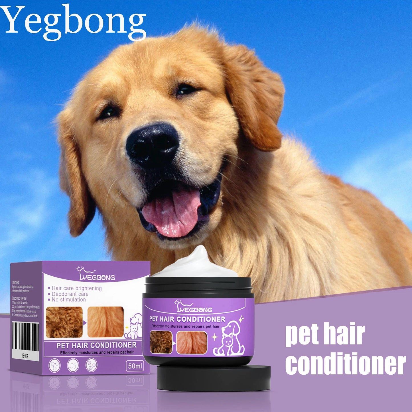 YEGBONG Pet Hair Conditioner Detangling Smoothing Thickening Volumizing