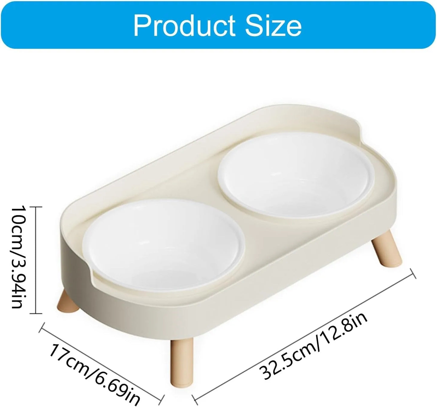 Elevated Pet Bowl Set Raised Feeding Stand For Cats Dogs