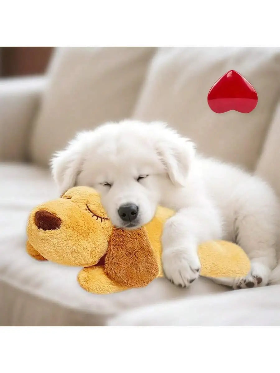 Soft Plush Dog Toy With Heartbeat Simulator For Anxiety Relief