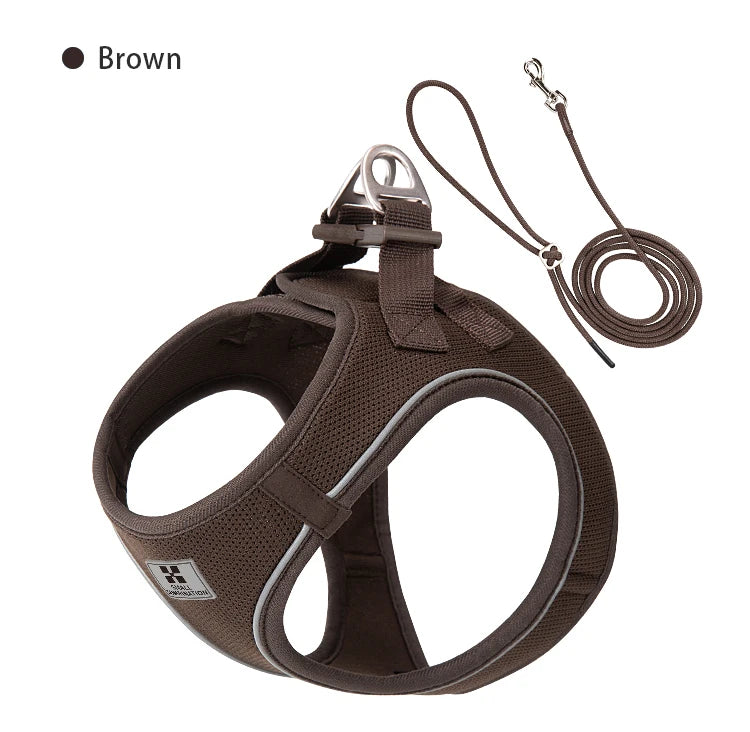 Dog Harness Leash Set for Small-To-Medium Dogs Reflective Adjustable