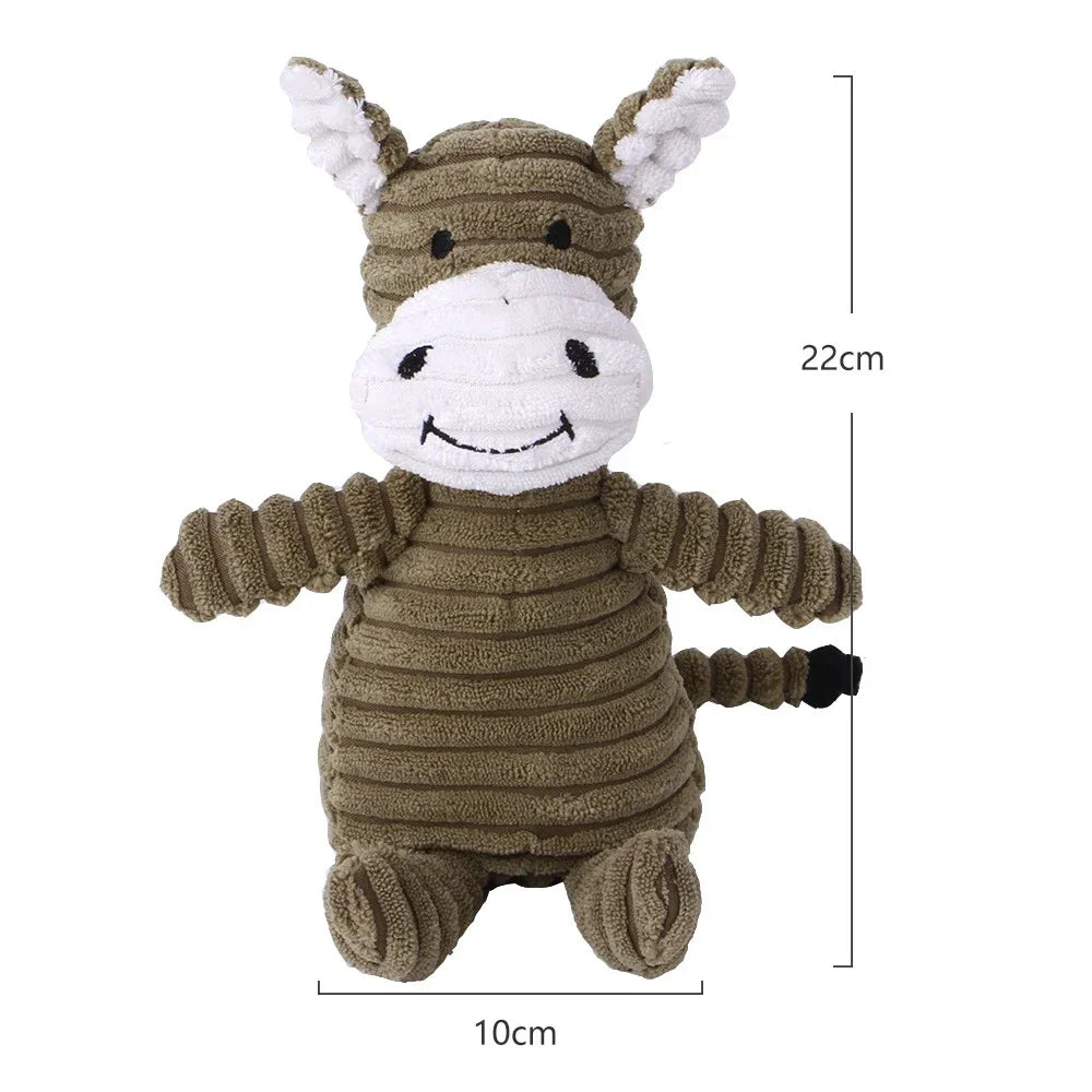 Plush Dog Toy Squeaky Bite Resistant Corduroy For All Dogs