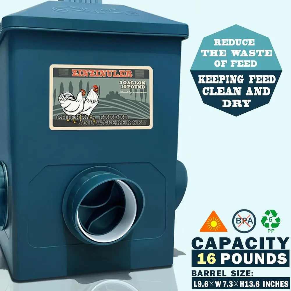 Automatic Port and Cup Waterer Set for Chicken Coop