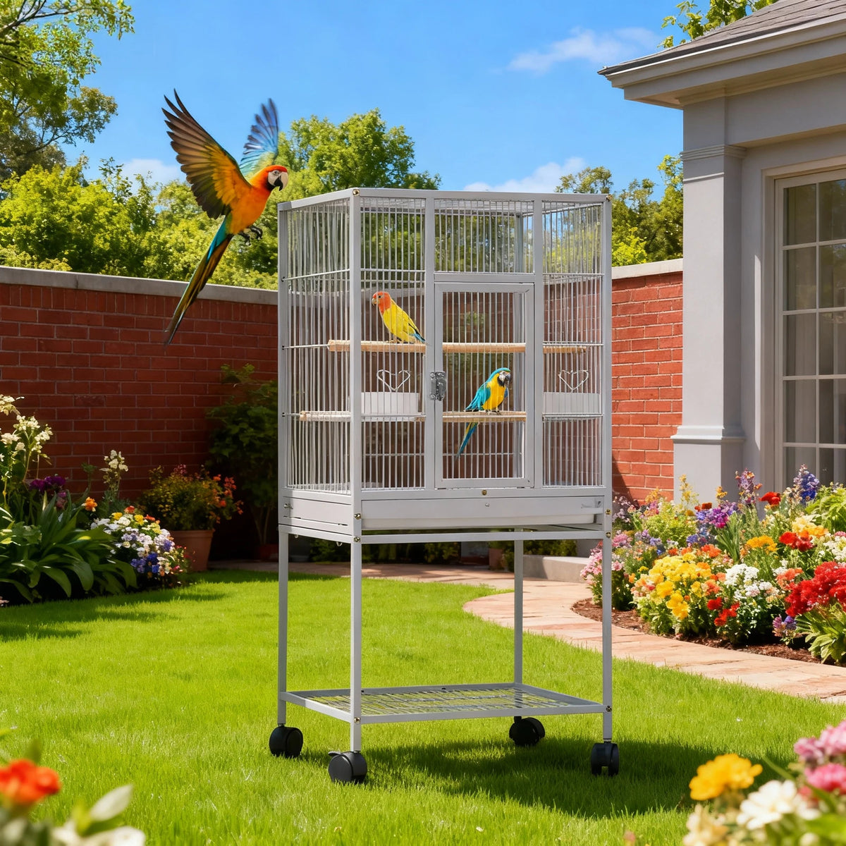 Five Tier Metal Small Animal Cage With Wheels And Tray