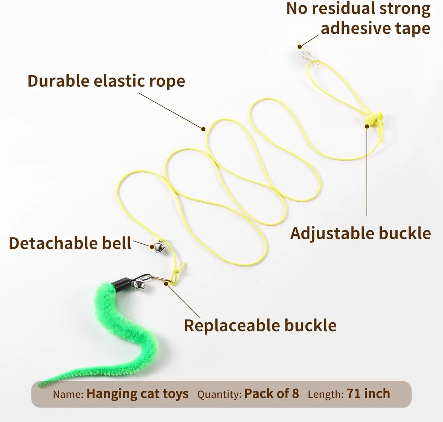 Interactive Cat Toys Set With Wand Refills And Hanging Toys