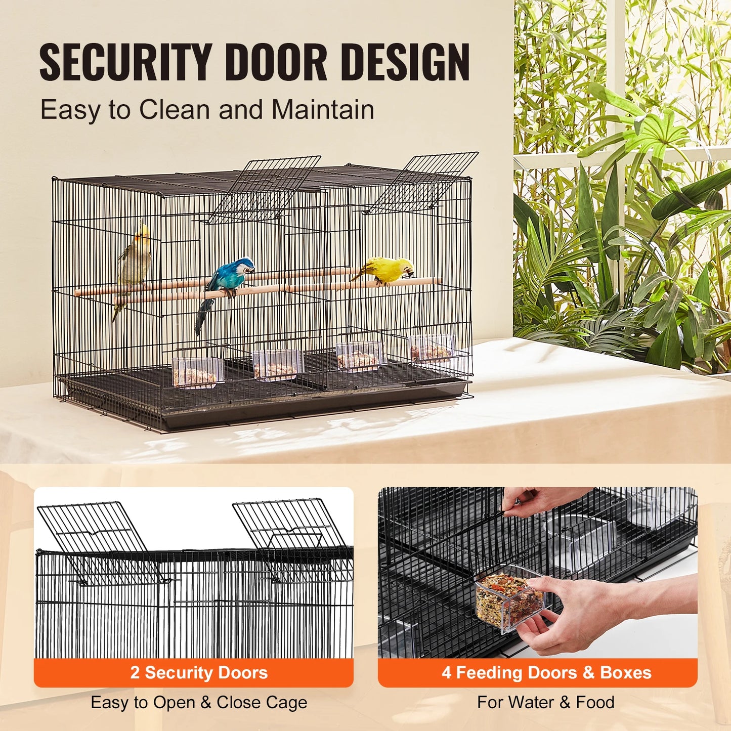 SucceBuy Stackable Divided Bird Cage For Travel With Handle