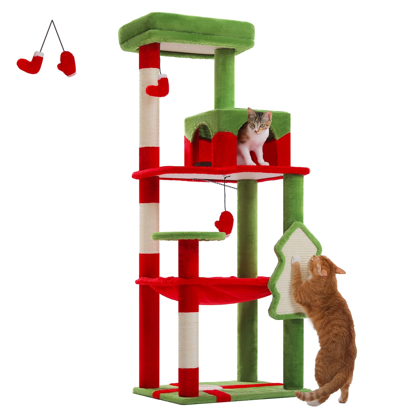 PAWZ Road 5-Level Cat Tree Tower For Indoor Cats With Cozy Condo And Hammock