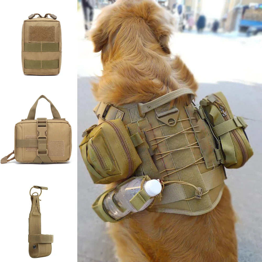 PETRAVEL Dog Tactical Molle Pouches Set For Harness Training