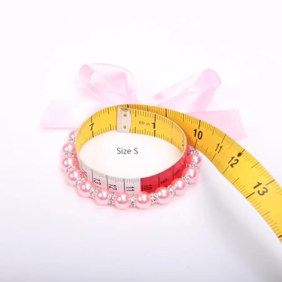 Pearl Necklace Collar With Bling Accessories For Dogs And Cats