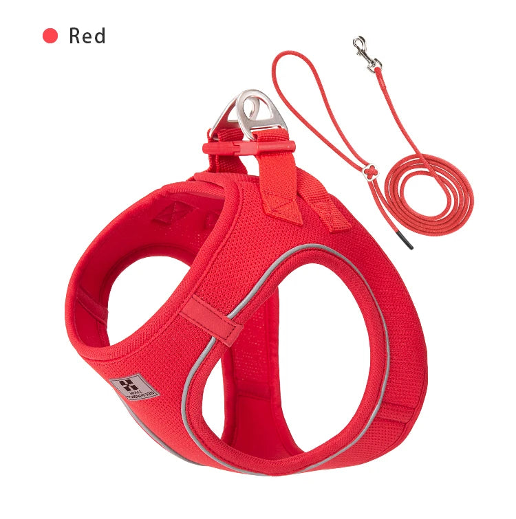 Dog Harness Leash Set for Small-To-Medium Dogs Reflective Adjustable