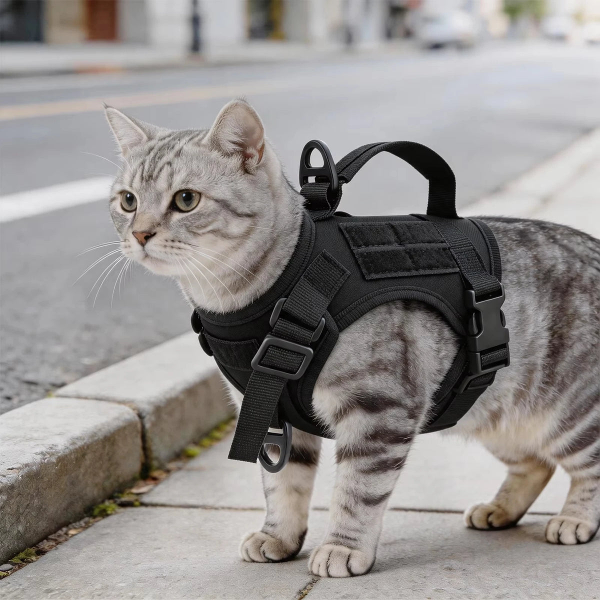 Petavel Adjustable Tactical Cat Harness With Leash And Handle