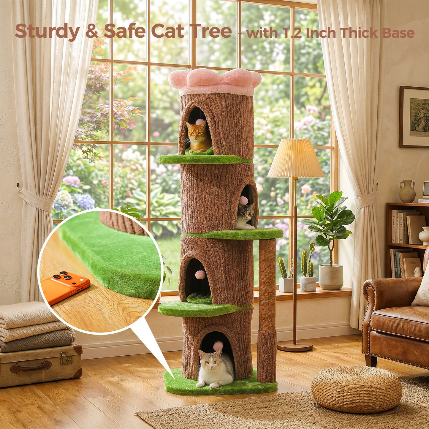 PAWZ Road Large Cat Tree Tower With 4 Condos And Scratching Posts