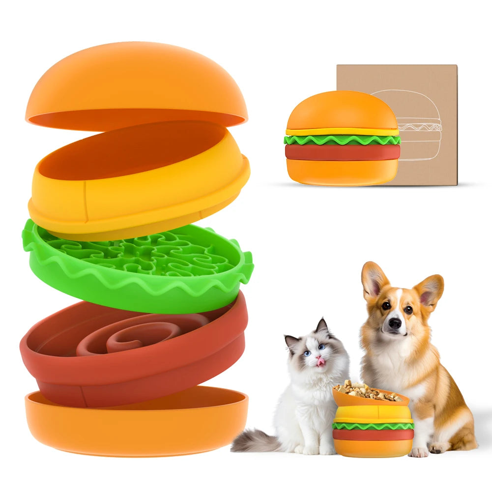 Pet Bowls Elevated Slow Feeder NonSlip Set For Cats Dogs