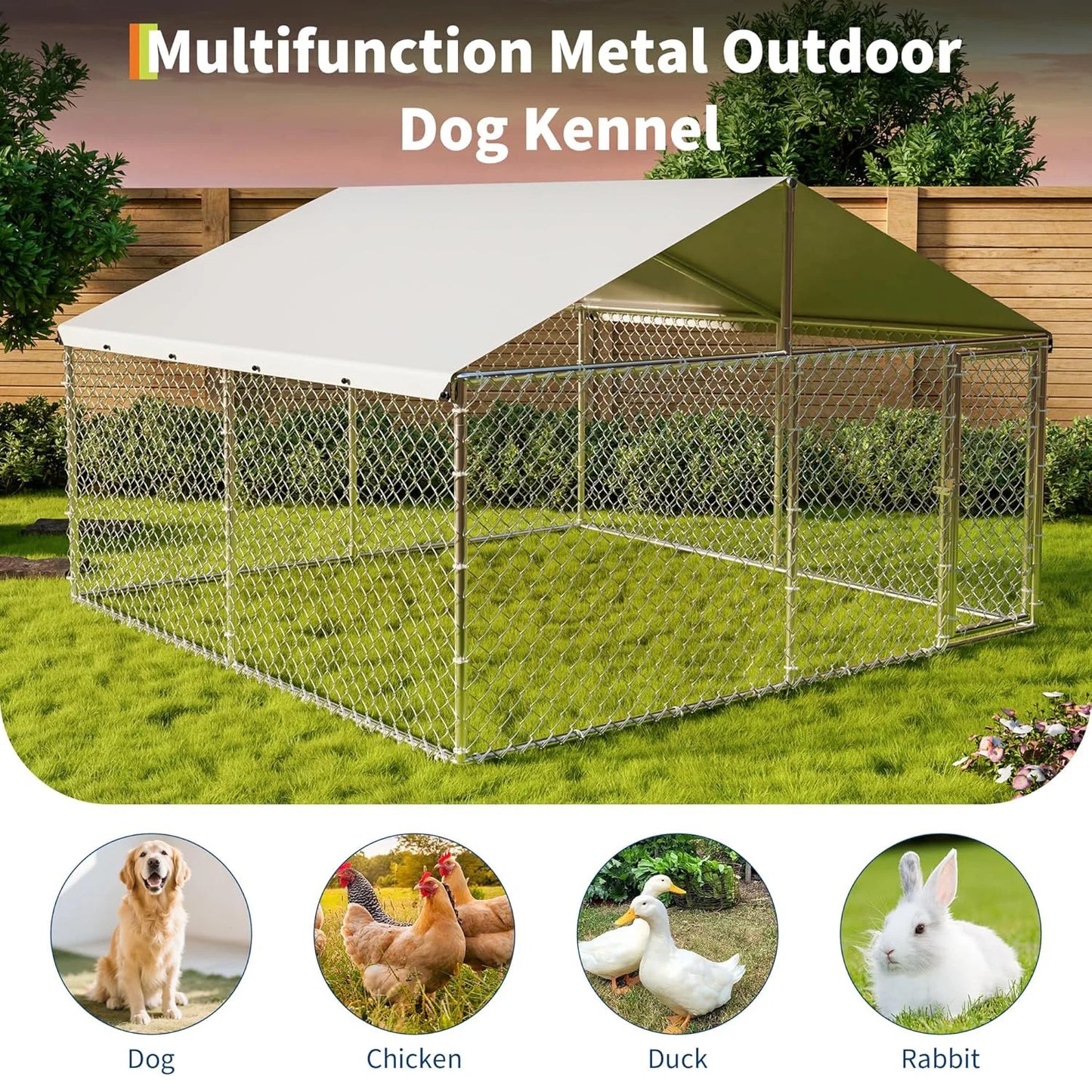 HiMISS Heavy Duty Outdoor Dog Kennel With Waterproof UV Cover