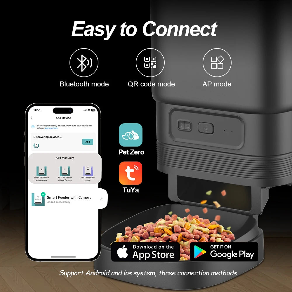 Nityers Automatic Cat Feeder With HD Night Vision WiFi