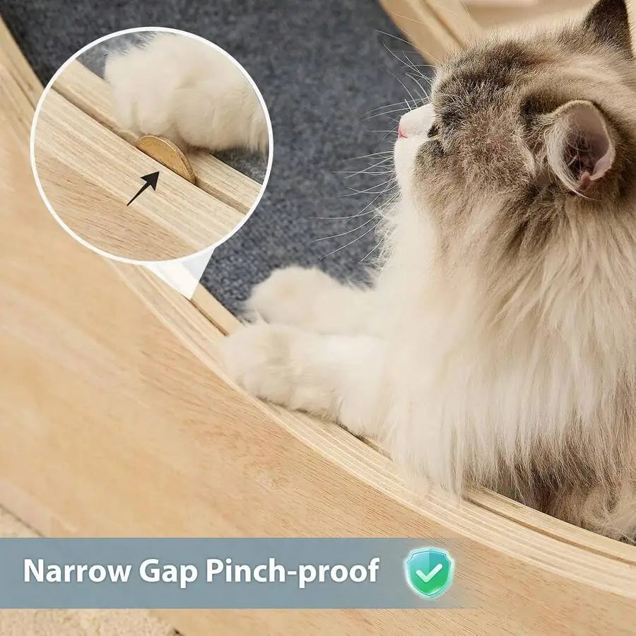 Solid Wood Cat Fitness Wheel Treadmill For Active Cats