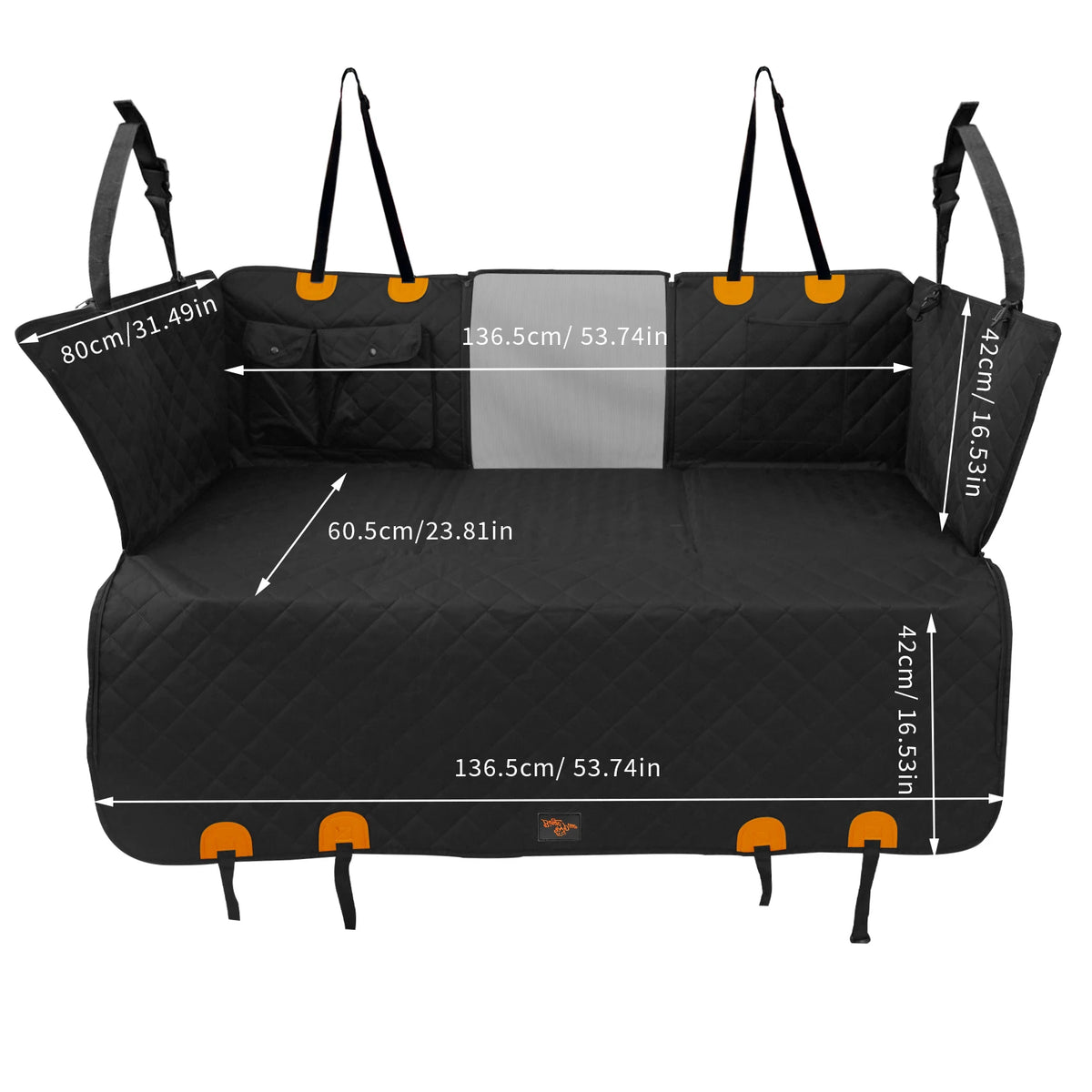 Borwart Waterproof Dog Back Seat Extender And Travel Hammock Cover