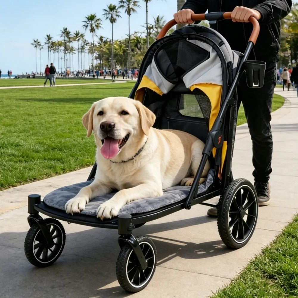 Foldable Dog Stroller Carrier Cup Holder 4 Wheel Jogger 42kg