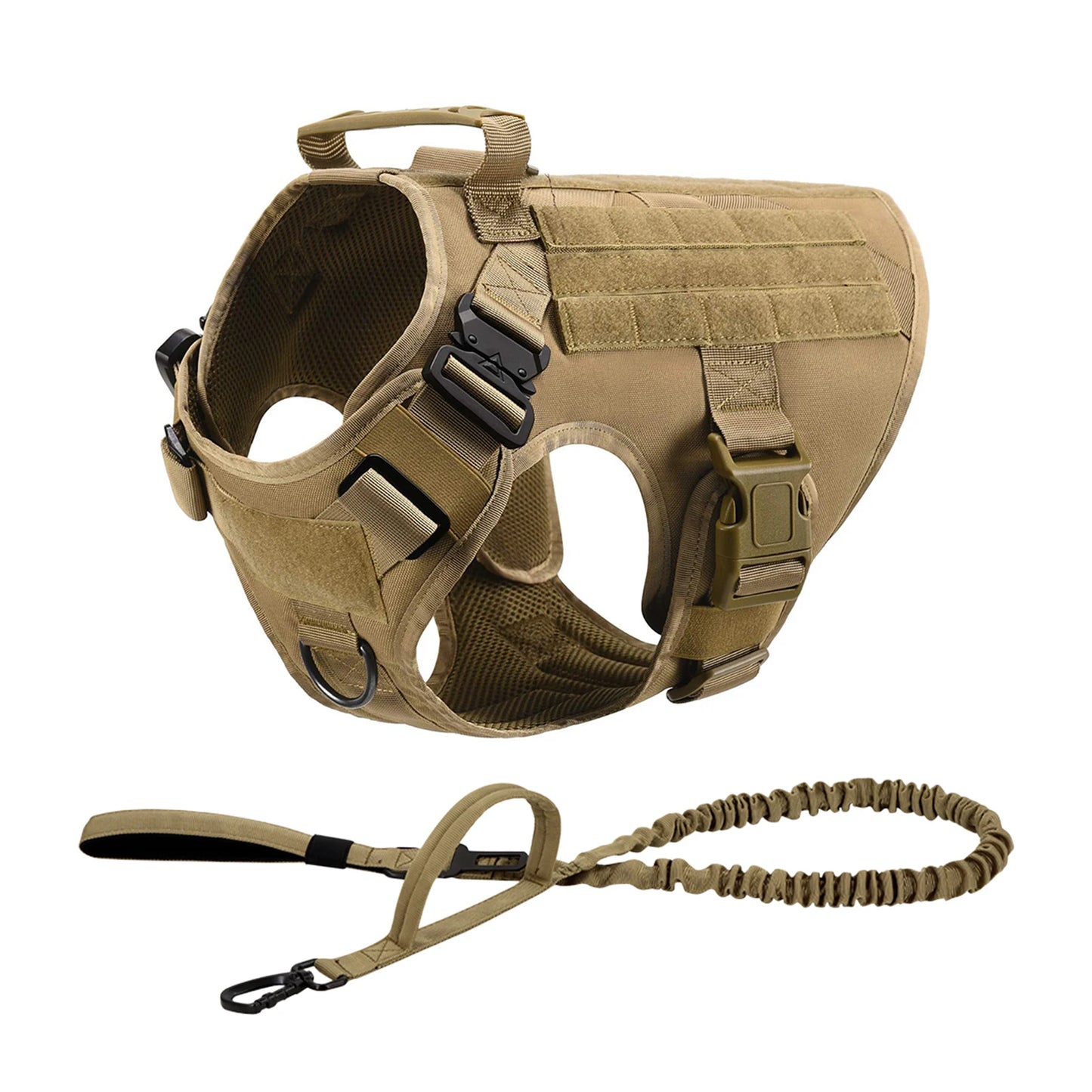 Tactical Dog Harness Vest With Molle Pouches For Medium To Large Dogs